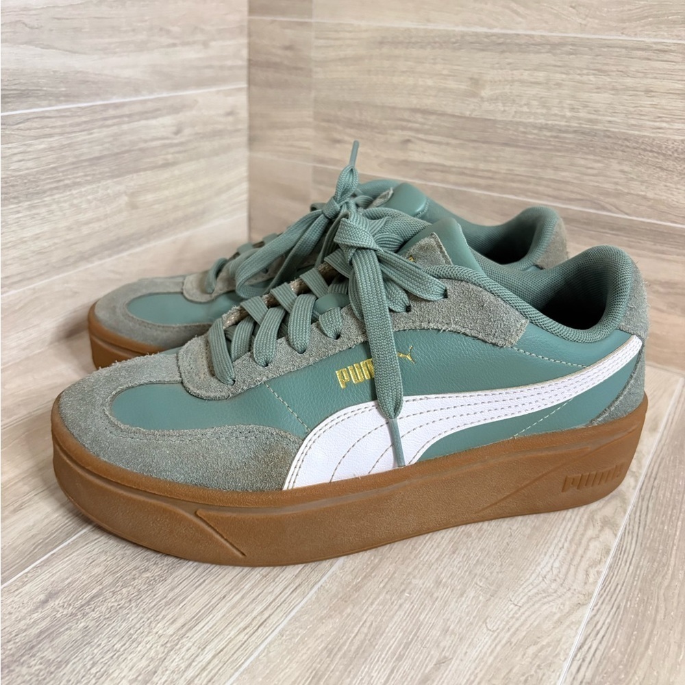 Puma Club II Era Platform Sneaker Green Moon-Lilac Frost